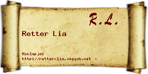 Retter Lia névjegykártya